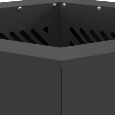 Vatră Foc Hexagonală Fără Fum - Negru - Oțel | Livrare Gratuită