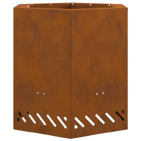 Vatră Foc Hexagonală Fără Fum - Oțel Corten - Livrare Gratuită 2