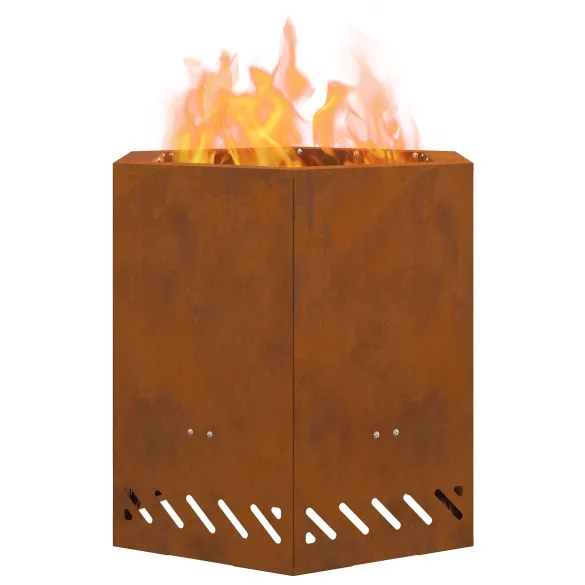 Vatră Foc Hexagonală Fără Fum - Oțel Corten - Livrare Gratuită Vatră Foc Hexagonală Fără Fum - Oțel Corten - Livrare Gratuită