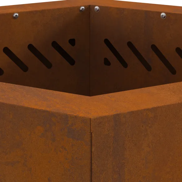 Vatră Foc Hexagonală Fără Fum - Oțel Corten - Livrare Gratuită Vatră Foc Hexagonală Fără Fum - Oțel Corten - Livrare Gratuită