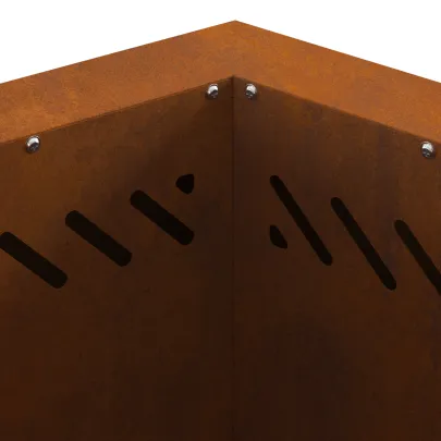 Vatră Foc Hexagonală Fără Fum - Oțel Corten - Livrare Gratuită