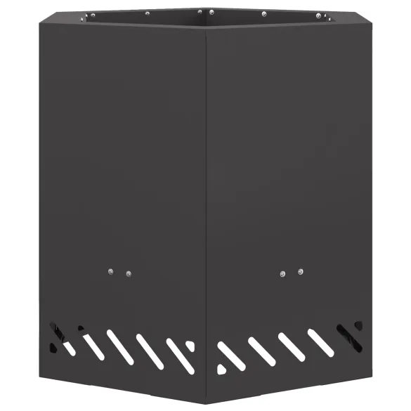 Vatră Foc Fără Fum Hexagonală Negru | Oțel Rezistent | Outdoor