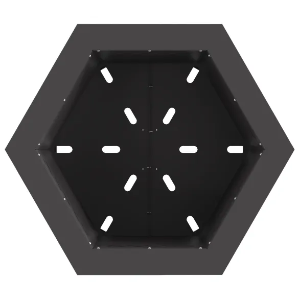 Vatră Foc Fără Fum Hexagonală Negru | Oțel Rezistent | Outdoor