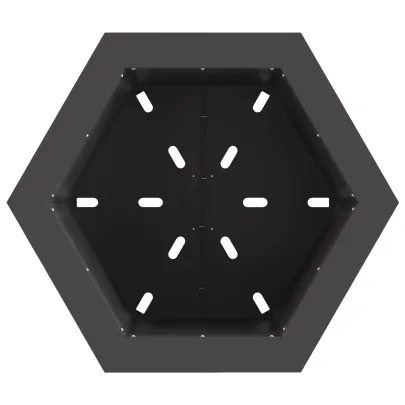 Vatră Foc Fără Fum Hexagonală Negru | Oțel Rezistent | Outdoor