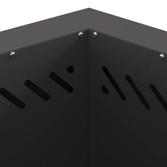 Vatră Foc Fără Fum Hexagonală Negru | Oțel Rezistent | Outdoor