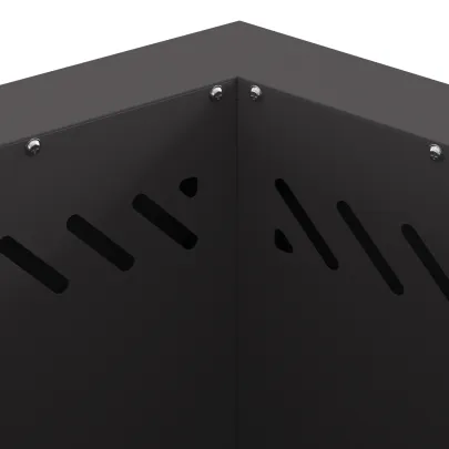 Vatră Foc Fără Fum Hexagonală Negru | Oțel Rezistent | Outdoor