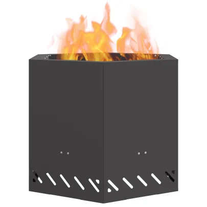 Vatră Foc Hexagonală Fără Fum - Oțel - Livrare Gratuită
