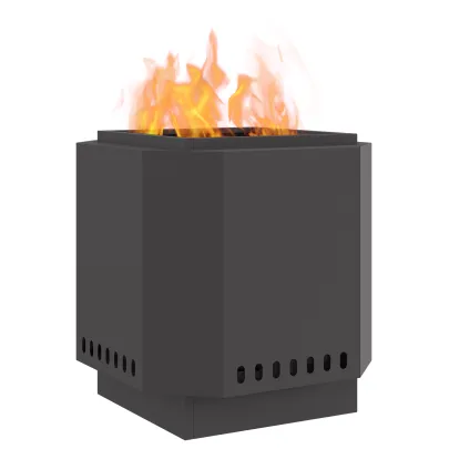 Focar Exterior Fără Fum Negru din Oțel | Livrare Gratuită