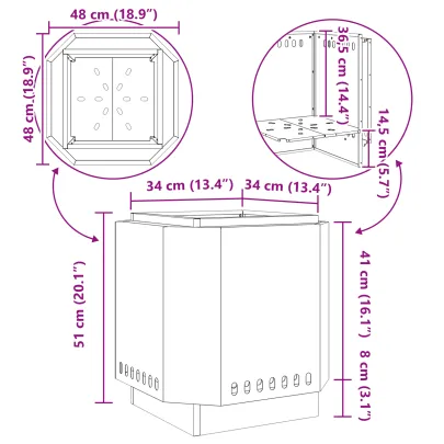 Focar Exterior Fără Fum Negru din Oțel | Livrare Gratuită