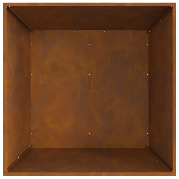 Vatră de foc pătrată din oțel corten - 80x80x40 cm