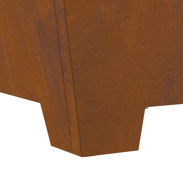 Vatră de foc pătrată din oțel corten - 80x80x40 cm
