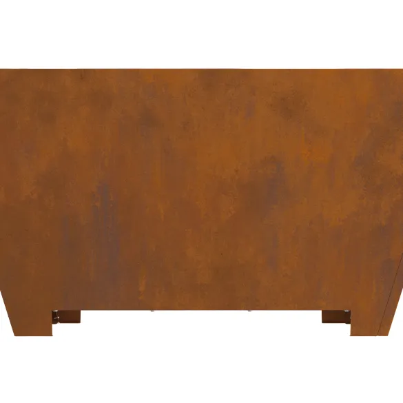 Vatră de foc pătrată din oțel corten - 80x80x40 cm
