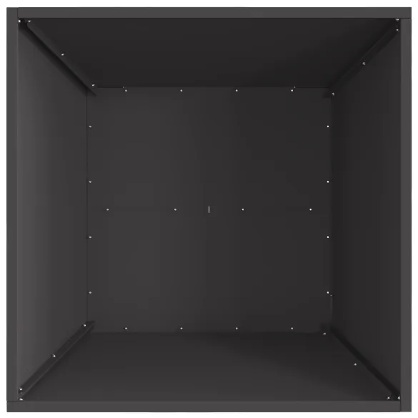 Vatră de foc - negru - pătrată - 60x60x30 cm - oțel Vatră de foc - negru - pătrată - 60x60x30 cm - oțel
