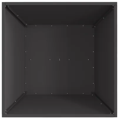 Vatră de foc - negru - pătrată - 60x60x30 cm - oțel