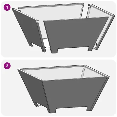 Vatră de foc - negru - pătrată - 60x60x30 cm - oțel
