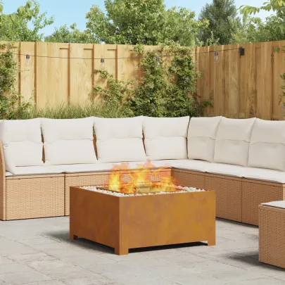 Vatră de foc pătrată - Oțel corten - Livrare gratuită