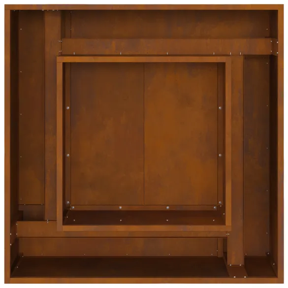 Vatră de foc pătrată - Oțel corten - Livrare gratuită