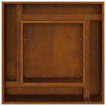 Vatră de foc pătrată - Oțel corten - Livrare gratuită