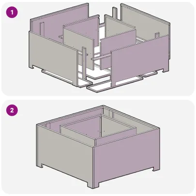 Vatră de foc pătrată - Oțel corten - Livrare gratuită