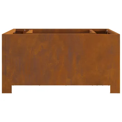 Vatră de foc pătrată din oțel corten - 60x60x30 cm