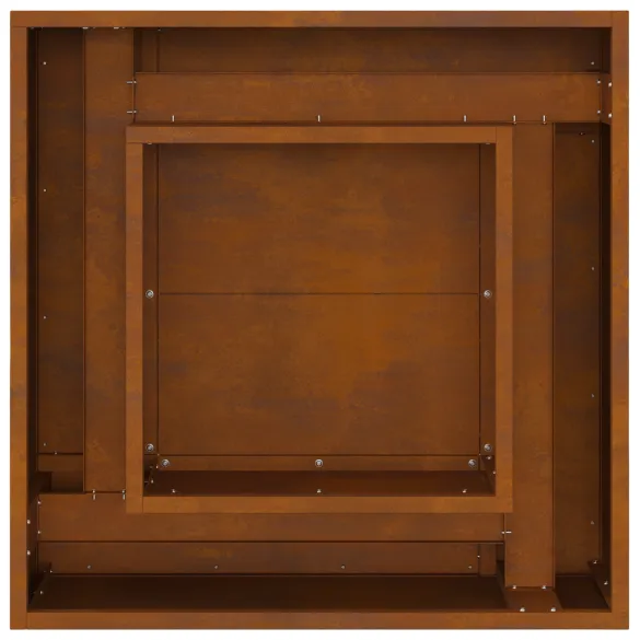 Vatră de foc pătrată din oțel corten - 60x60x30 cm Vatră de foc pătrată din oțel corten - 60x60x30 cm