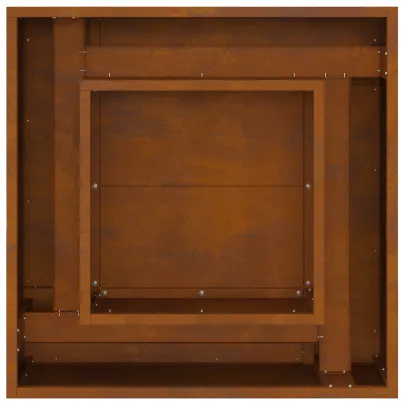 Vatră de foc pătrată din oțel corten - 60x60x30 cm