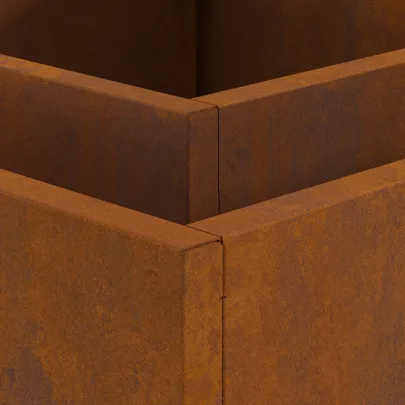 Vatră de foc pătrată din oțel corten - 60x60x30 cm