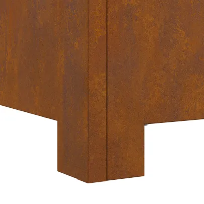 Vatră de foc pătrată din oțel corten - 60x60x30 cm