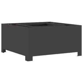 Vatră de foc pătrată negru - Oțel rezistent - Livrare gratuită 2