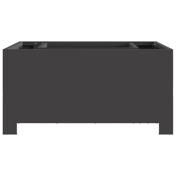 Vatră de foc pătrată negru - Oțel rezistent - Livrare gratuită