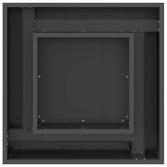 Vatră de foc pătrată negru - Oțel rezistent - Livrare gratuită