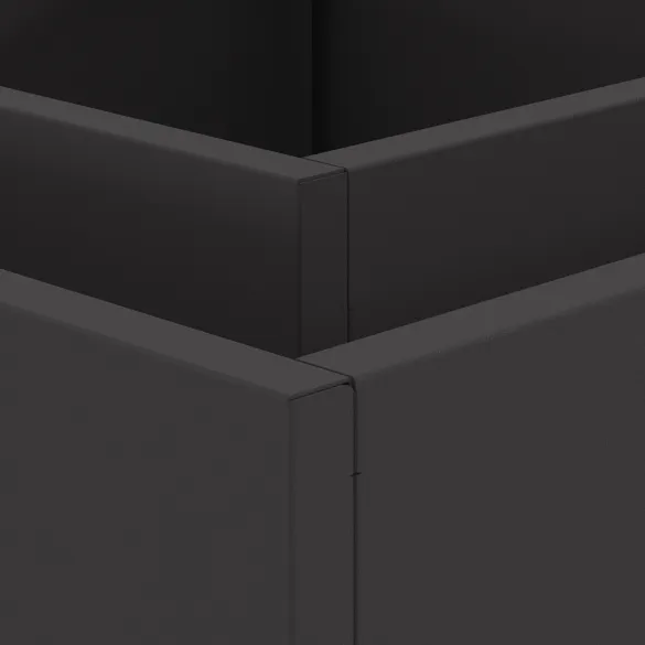 Vatră de foc pătrată negru - Oțel rezistent - Livrare gratuită