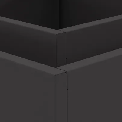 Vatră de foc pătrată negru - Oțel rezistent - Livrare gratuită