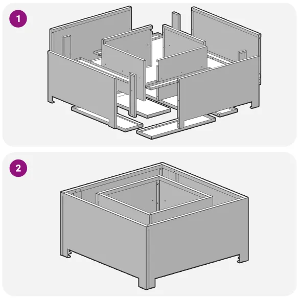 Vatră de foc pătrată negru - Oțel rezistent - Livrare gratuită