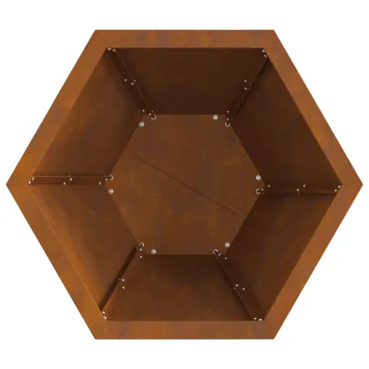 Vatră de foc hexagonal oțel corten | Livrare gratuită