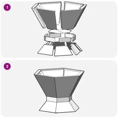 Vatră de foc hexagonală negru pentru exterior | Comandă acum