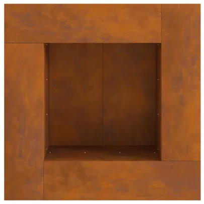 Cuptor Exterior Pătrat Oțel Corten | Foc de Tabără Grădină