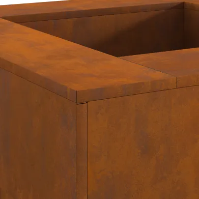 Cuptor Exterior Pătrat Oțel Corten | Foc de Tabără Grădină