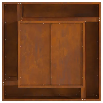 Cuptor Exterior Pătrat Oțel Corten | Foc de Tabără Grădină