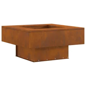 Focar Pătrat 60x60 cm din Oțel Corten pentru Grădină 2