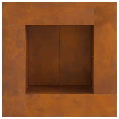 Focar Pătrat 60x60 cm din Oțel Corten pentru Grădină