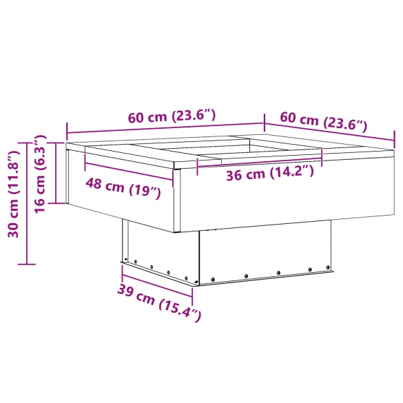 Focar Pătrat 60x60 cm din Oțel Corten pentru Grădină Focar Pătrat 60x60 cm din Oțel Corten pentru Grădină