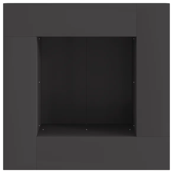 Foc de Tabără Pătrat Negru Oțel | 60x60x30 cm | Livrare Gratuită