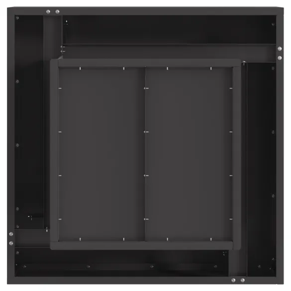 Foc de Tabără Pătrat Negru Oțel | 60x60x30 cm | Livrare Gratuită