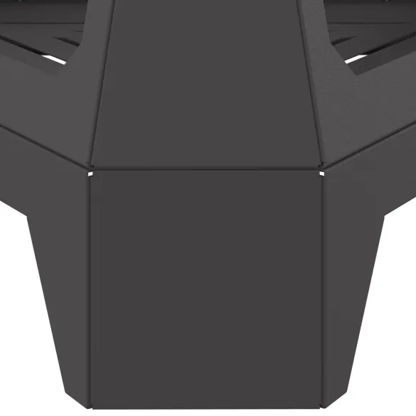 Vatră de foc cu horn negru - Oțel rezistent - Livrare gratuită