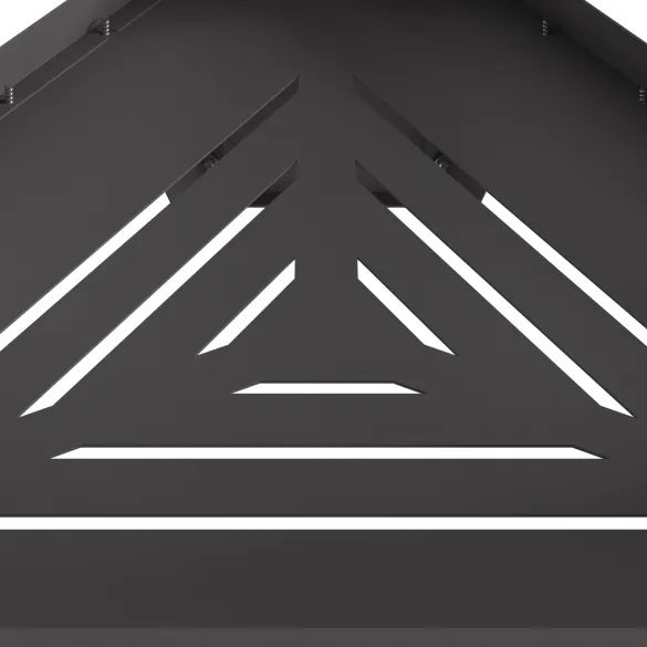 Vatră de foc cu horn negru - Oțel rezistent - Livrare gratuită