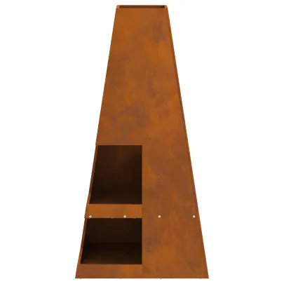 Vatră Foc Corten Exterior cu Depozitare Lemne | Livrare Gratuită