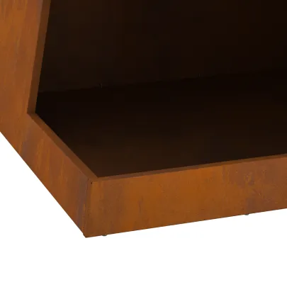 Vatră Foc Corten Exterior cu Depozitare Lemne | Livrare Gratuită