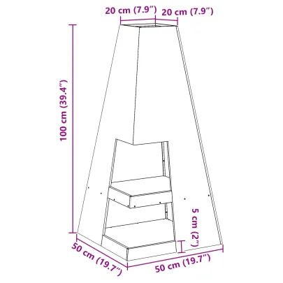 Vatră Foc Corten Exterior cu Depozitare Lemne | Livrare Gratuită