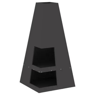 Vatră de foc piramidală din oțel, negru | Livrare gratuită